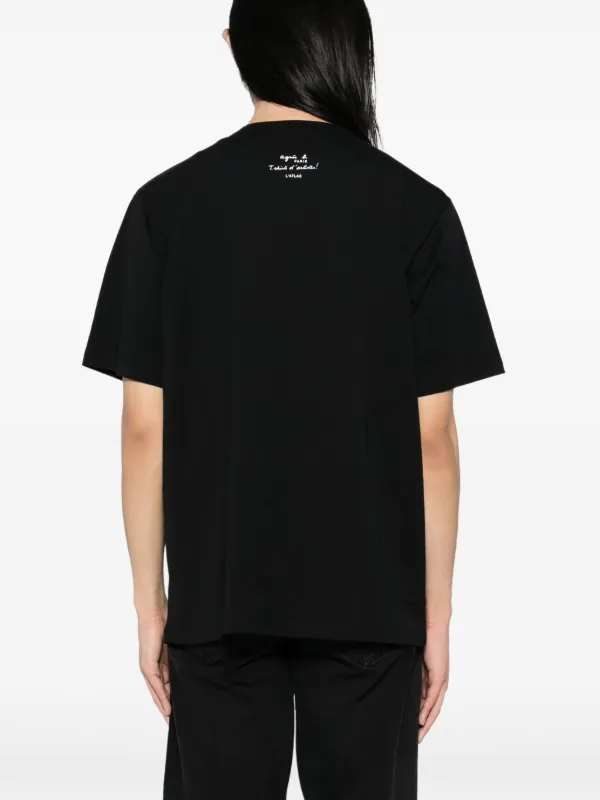 Agnès b. graphic-print T-shirt | Black | FARFETCH GE