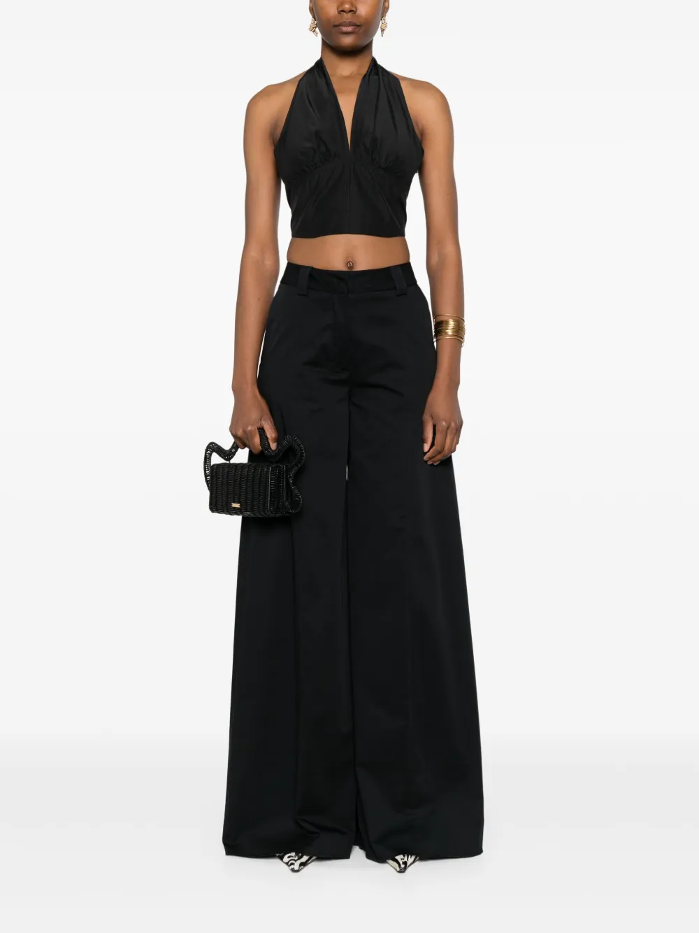 THELATEST Alma wide-leg trousers - Zwart