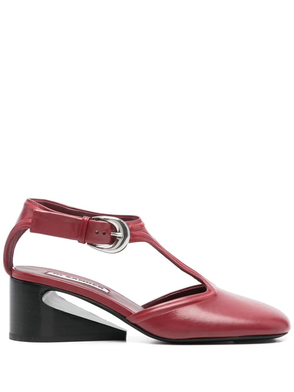 Jil Sander 50mm leather pumps Red