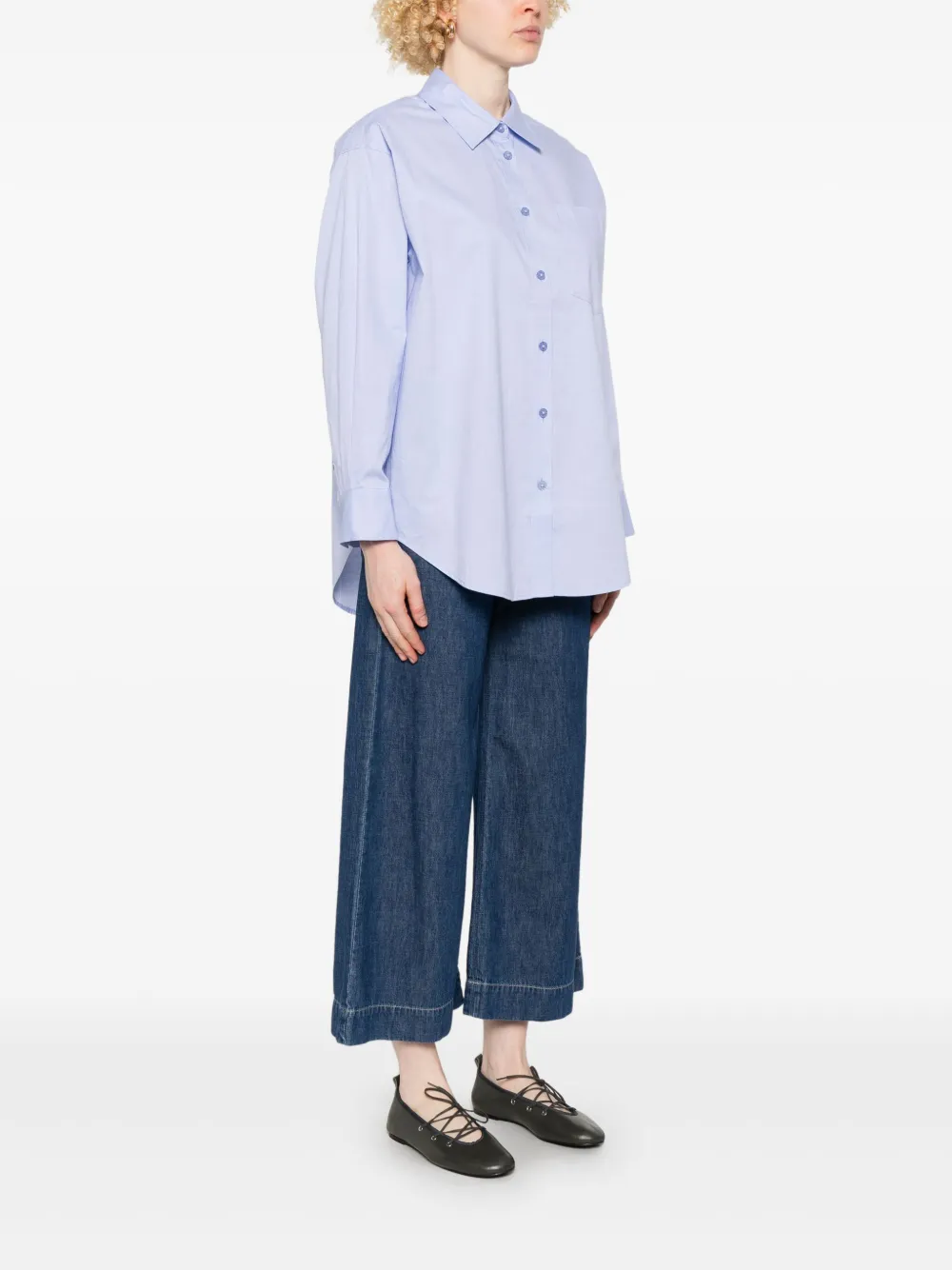 TWINSET LOGO-PLAQUE SHIRT