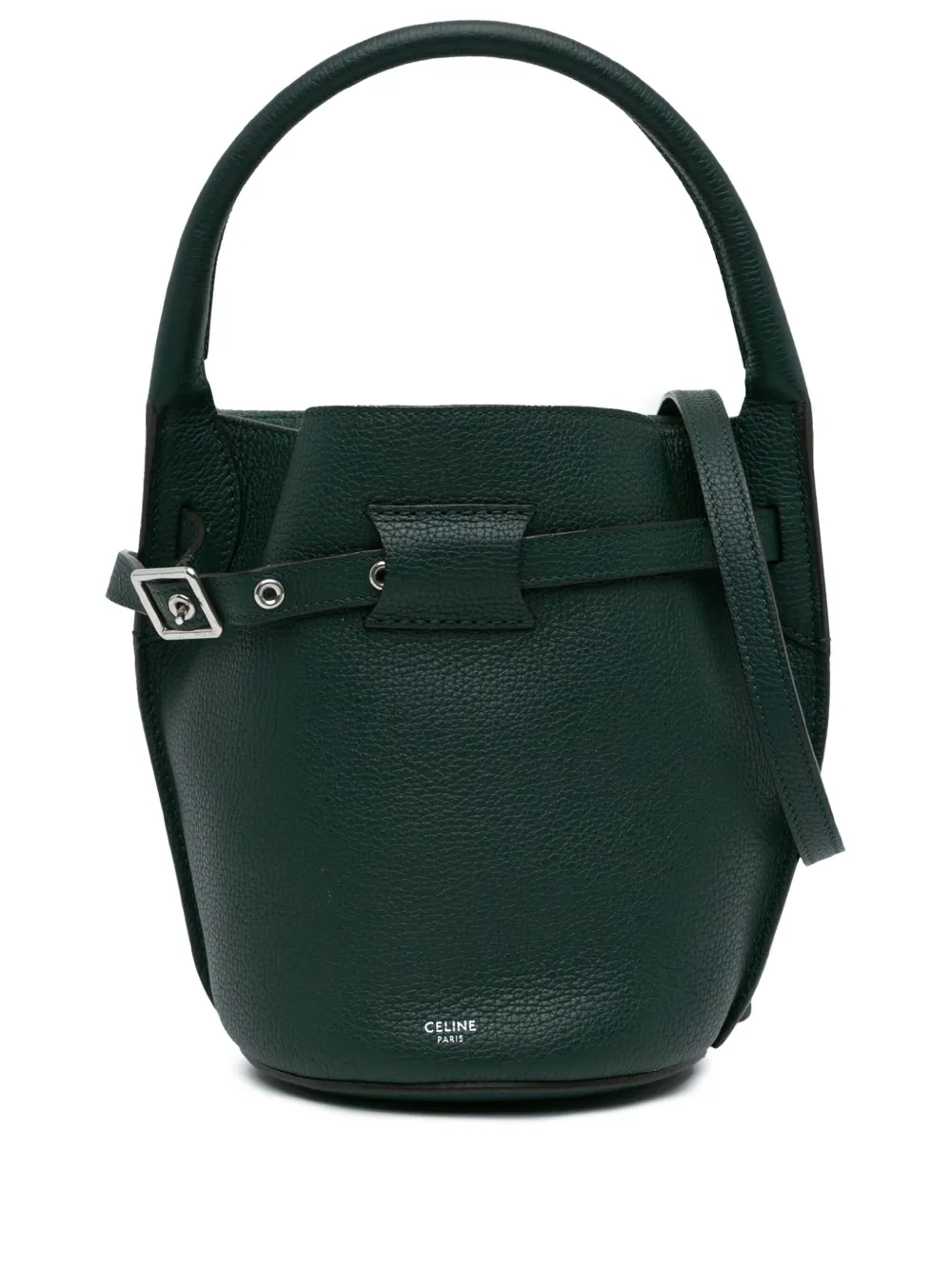 Céline Pre-Owned 2019 ナノ レザー ビッグ バケット バッグ サッチェルバッグ - グリーン Céline Pre-Owned 2019 ナノ レザー ビッグ バケット バッグ サッチェルバッグ - グリーン