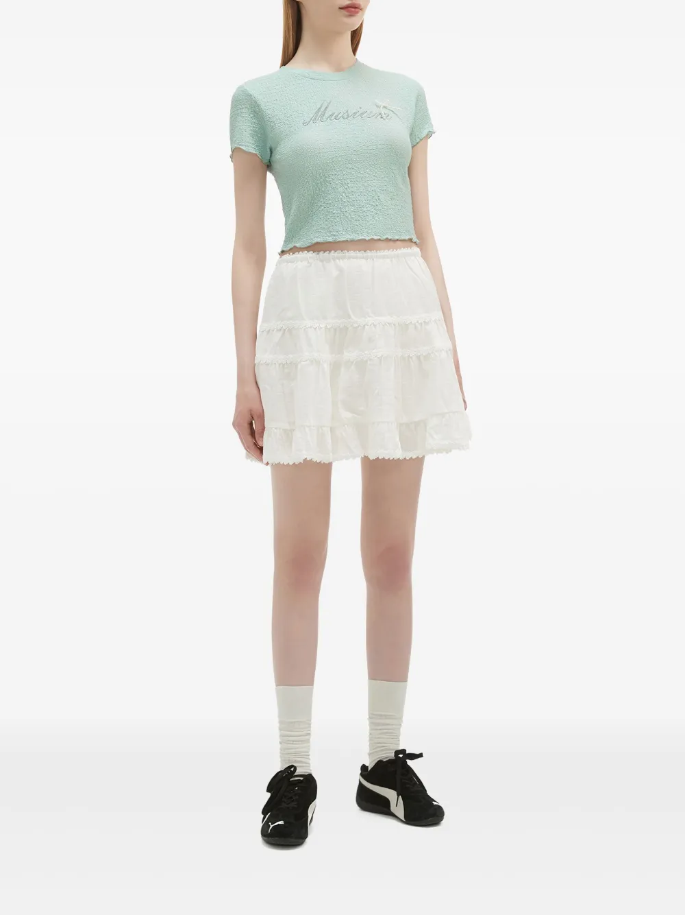 Musium Div. logo-embroidered crop top | T-Shirts & Jersey Shirts | Image 2