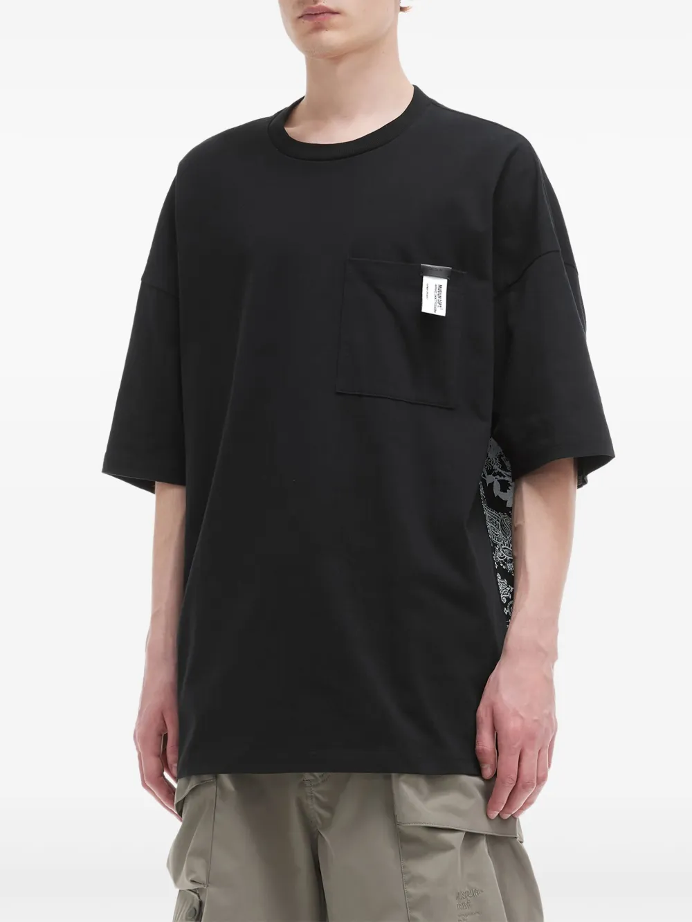Musium Div. Oversized T-shirt met zak Zwart