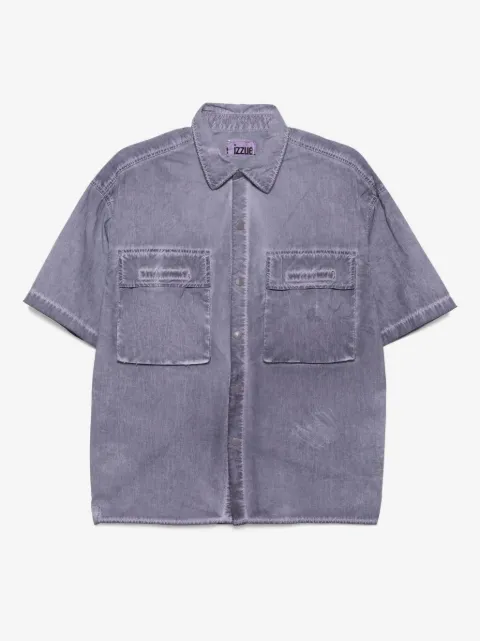 izzue logo-embroidered shirt