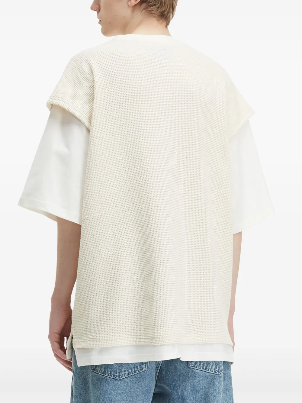 Musium Div. Gelaagd T-shirt met V-hals Beige