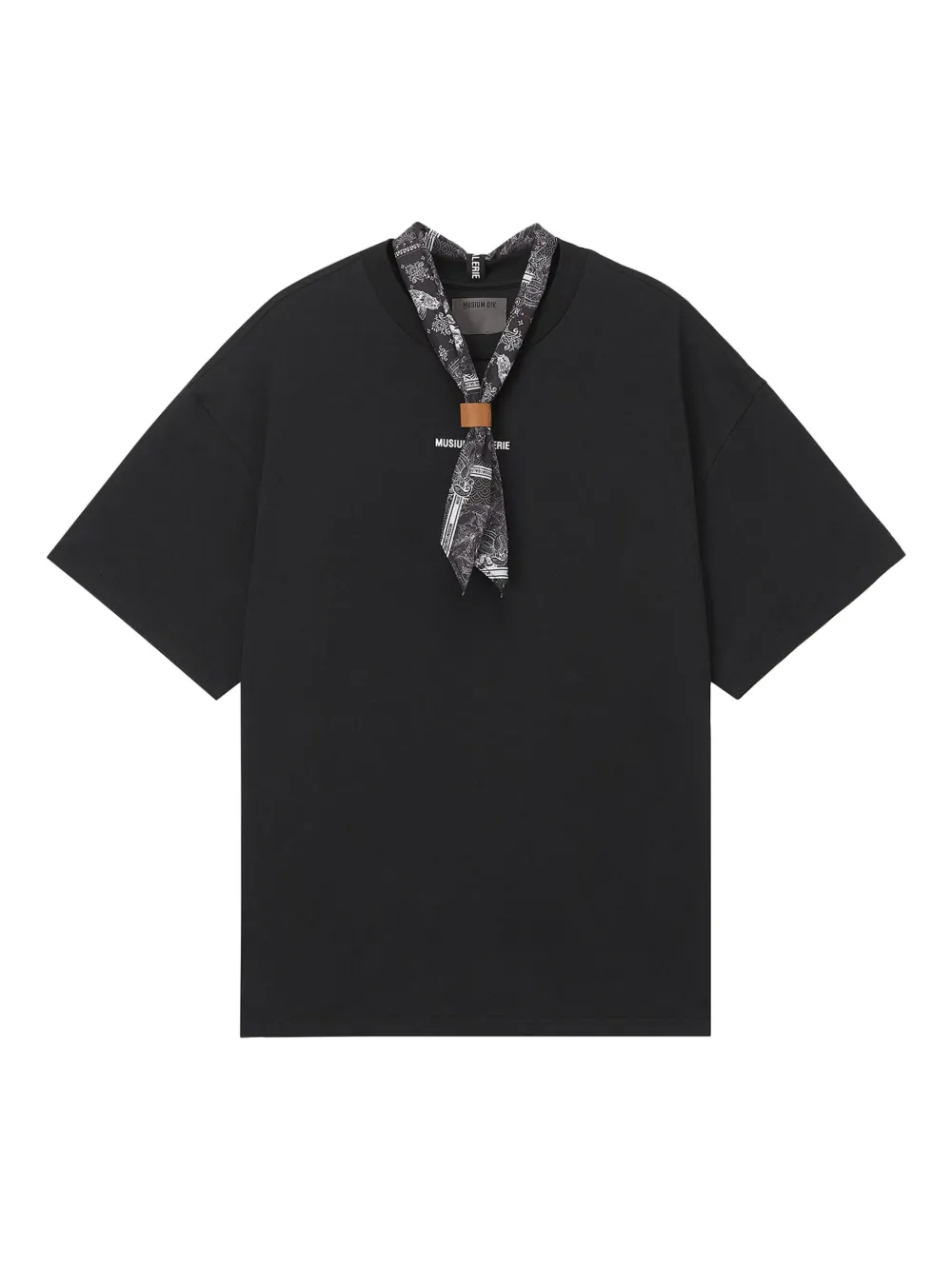 Musium Div. Oversized top met sjaaldetail Zwart