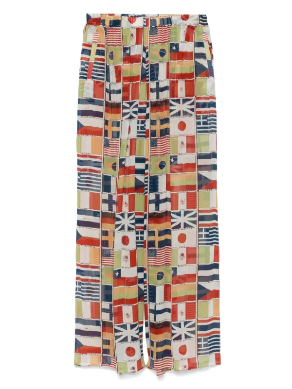 Bode International Trousers in Red