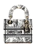 Christian Dior Pre-Owned 2023 Mini Embroidered Canvas Plan de Paris Lady D Lite satchel - White