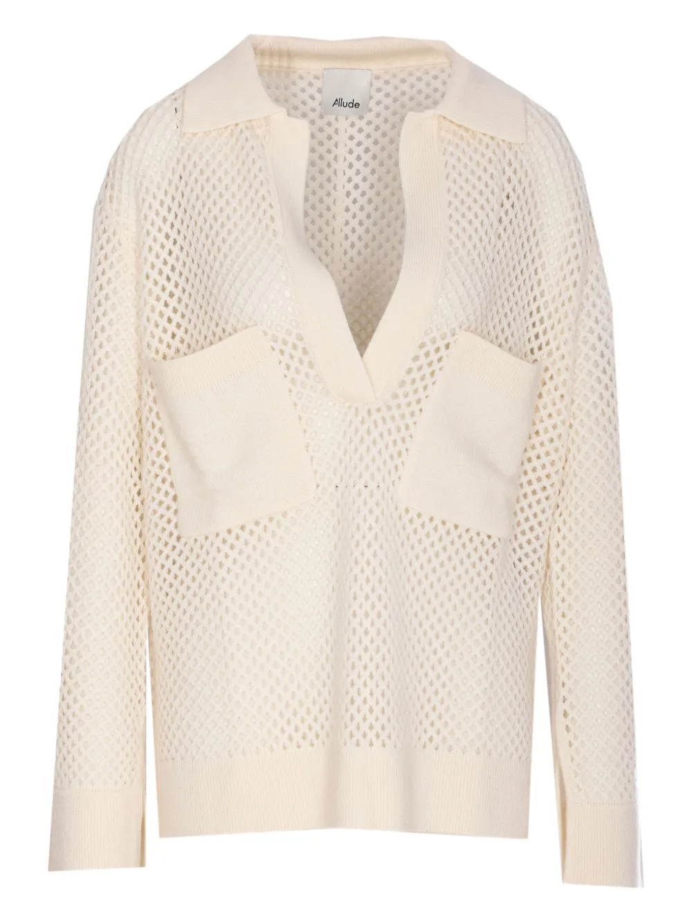 textured open-knit sweater