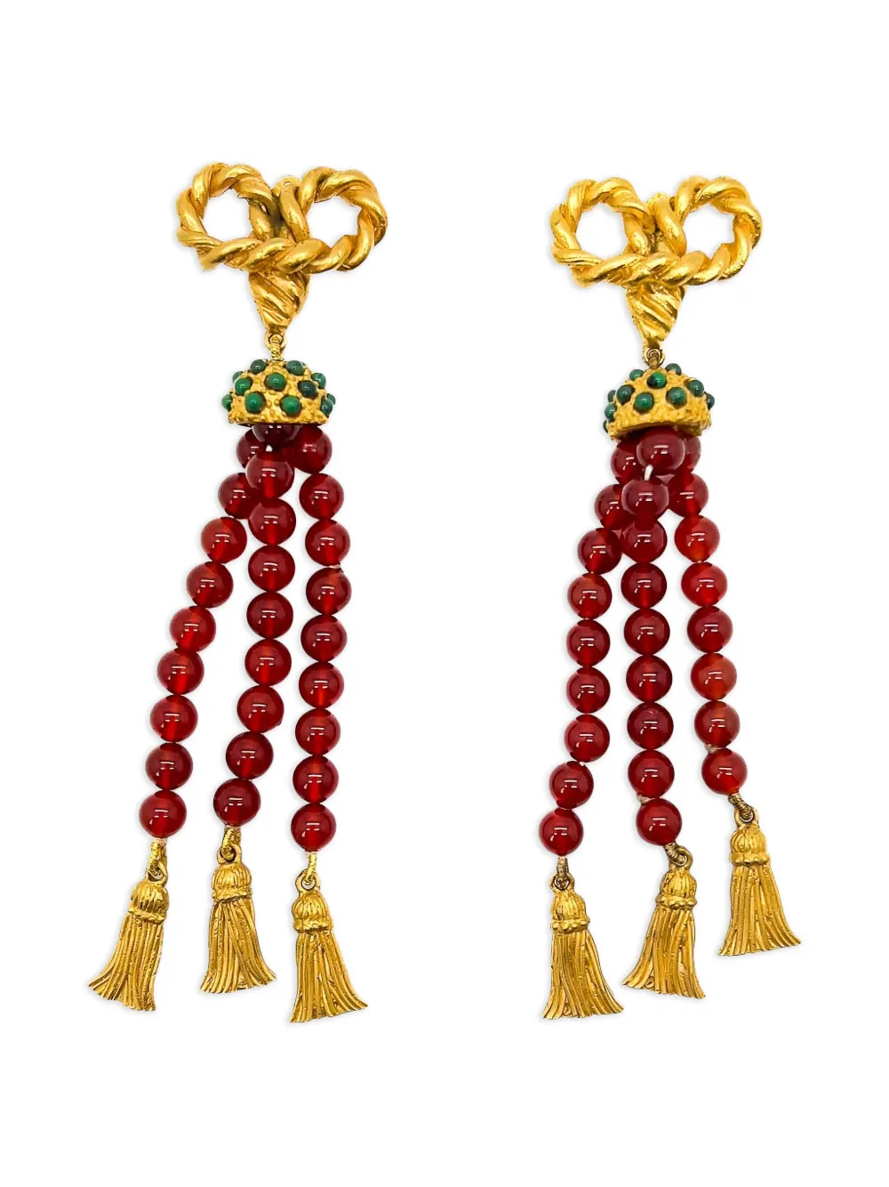 1980s Carnelian tassel earrings