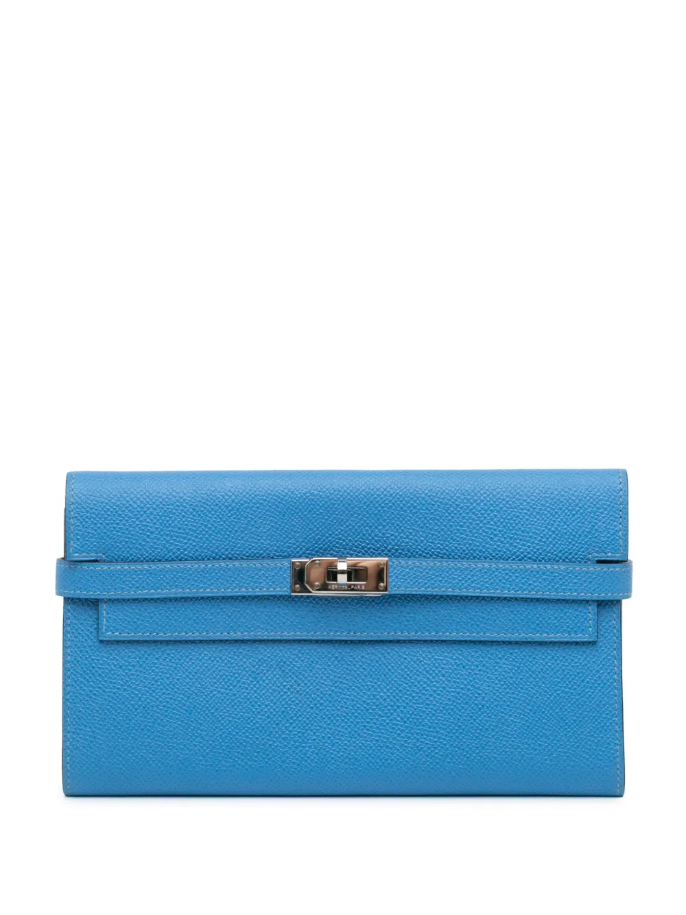 Hermès Pre-Owned 2015 エプソン ケリー ロングウォレット 長財布 - ブルー Hermès Pre-Owned 2015 エプソン ケリー ロングウォレット 長財布 - ブルー