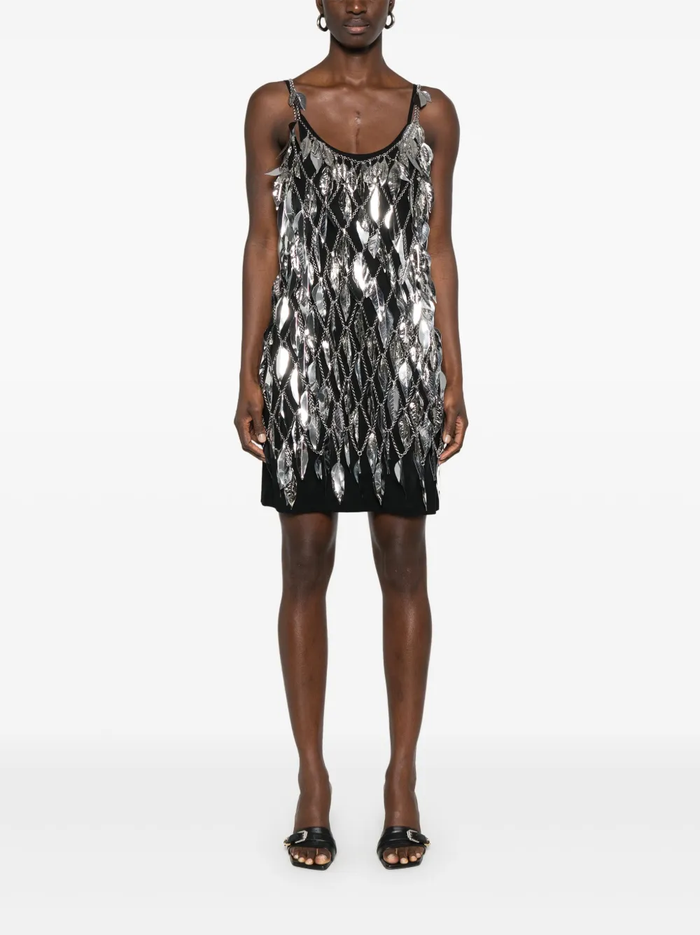 Rabanne Mini-jurk met metallic blad - Zilver