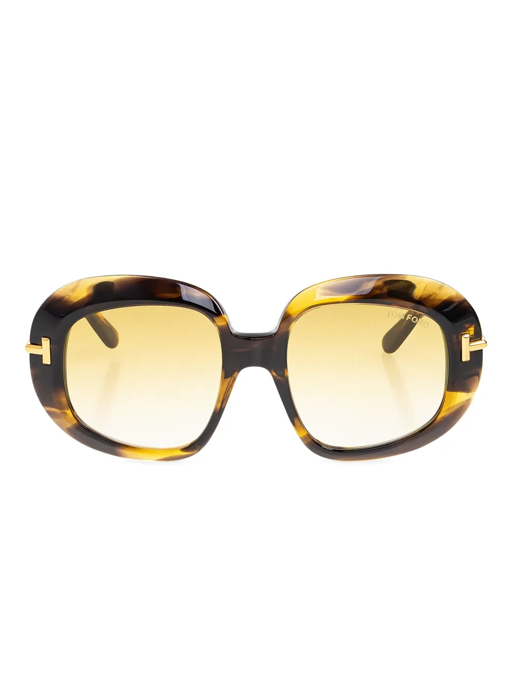 TOM FORD Eyewear Zonnebril met schilpadschild design Bruin
