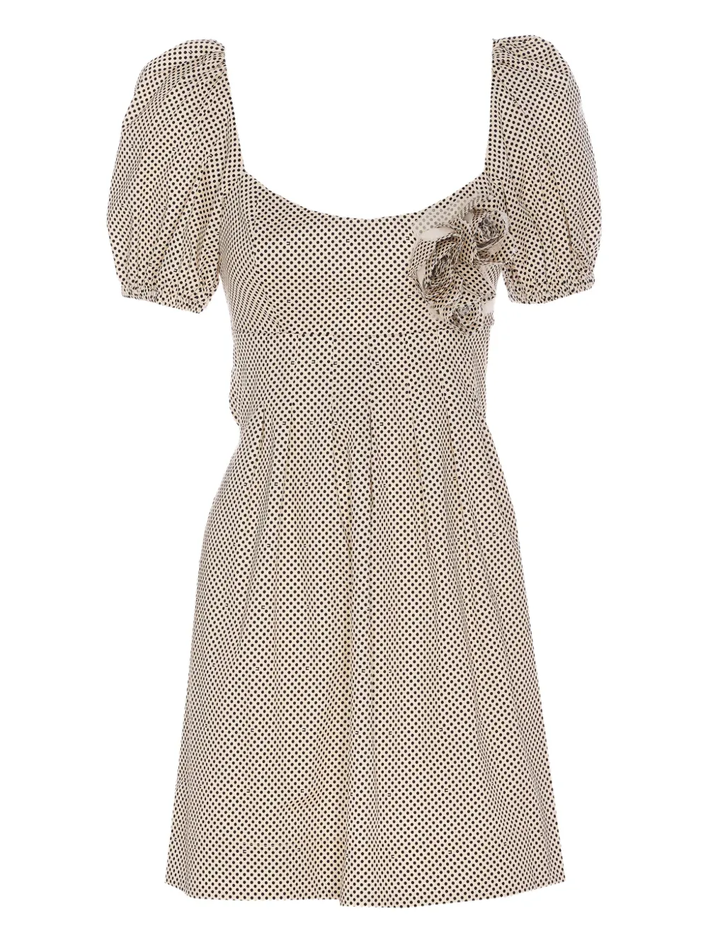 Elisabetta Franchi パフスリーブ ポルカドット ドレス - ニュートラル Elisabetta Franchi パフスリーブ ポルカドット ドレス - ニュートラル
