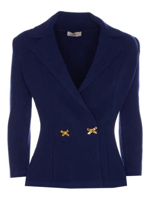 Elisabetta Franchi blazer tejido de canalé con doble botonadura