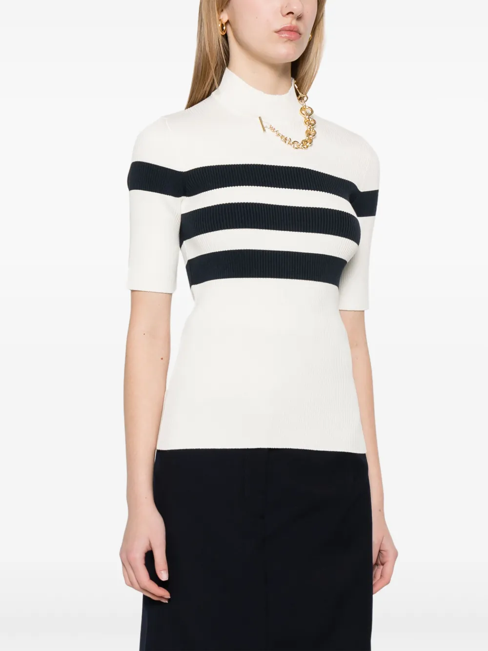 Jean Paul Gaultier Fijngeribbeld T-shirt Wit