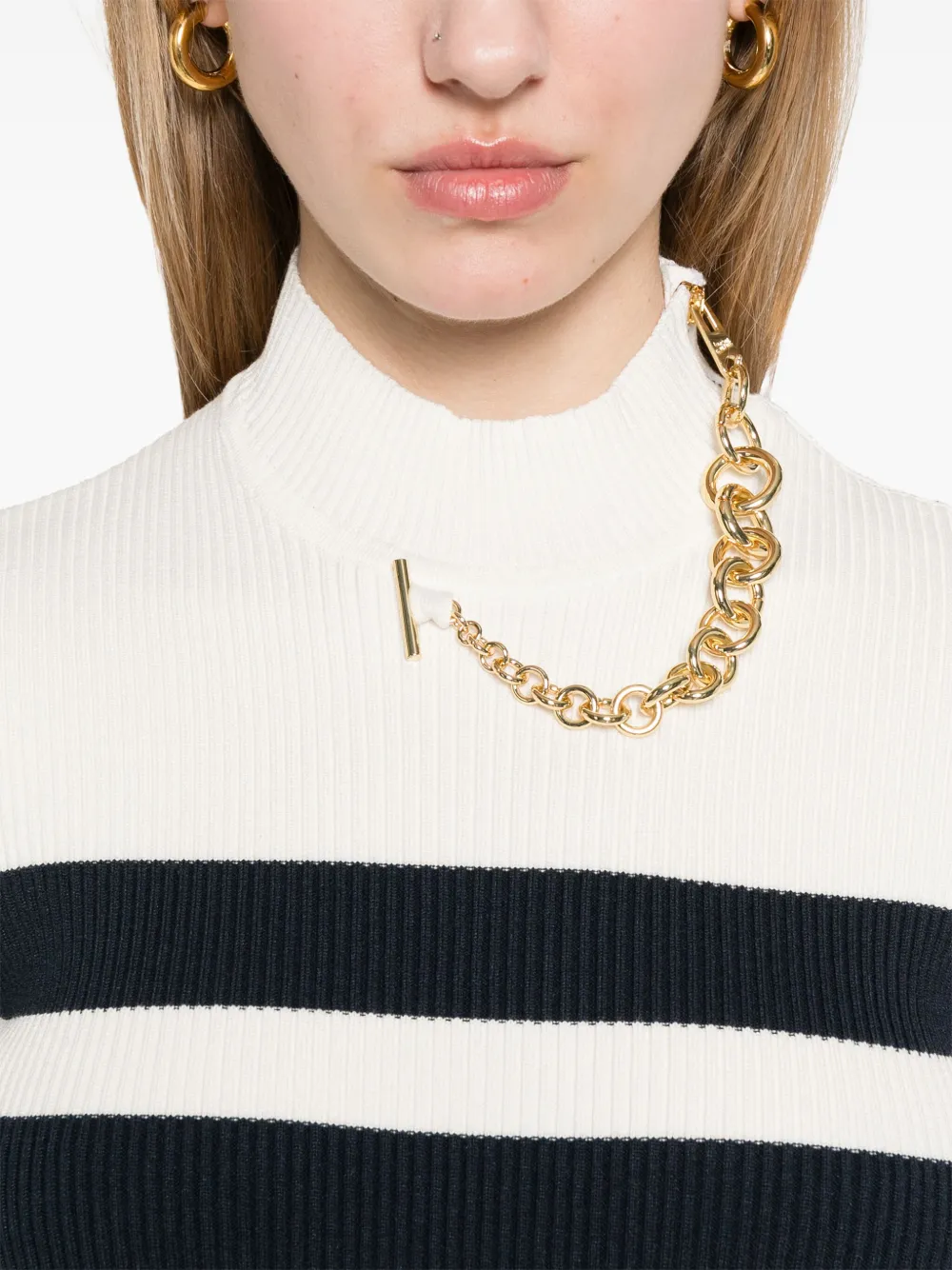 Jean Paul Gaultier Fijngeribbeld T-shirt Wit