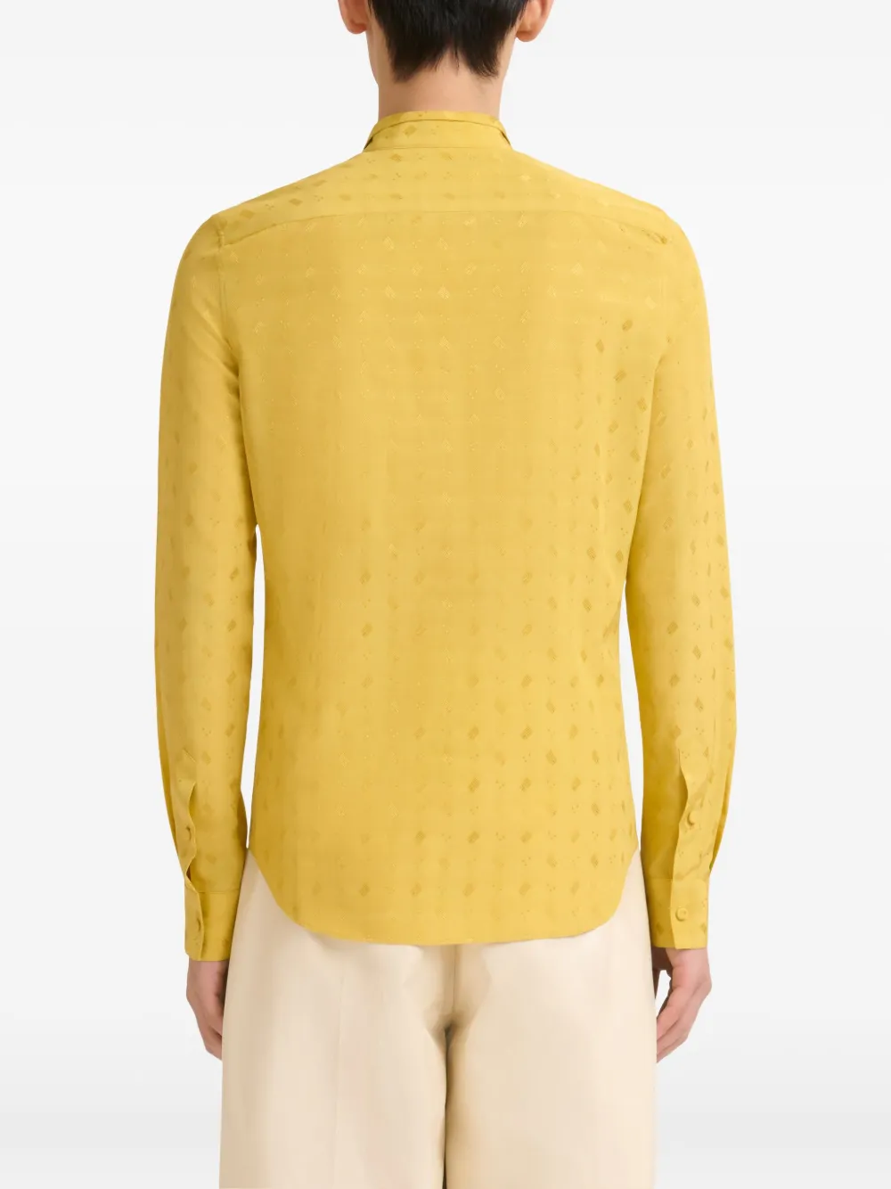 Shop Marni Jacquard Long-sleeve Shirt In Yellow