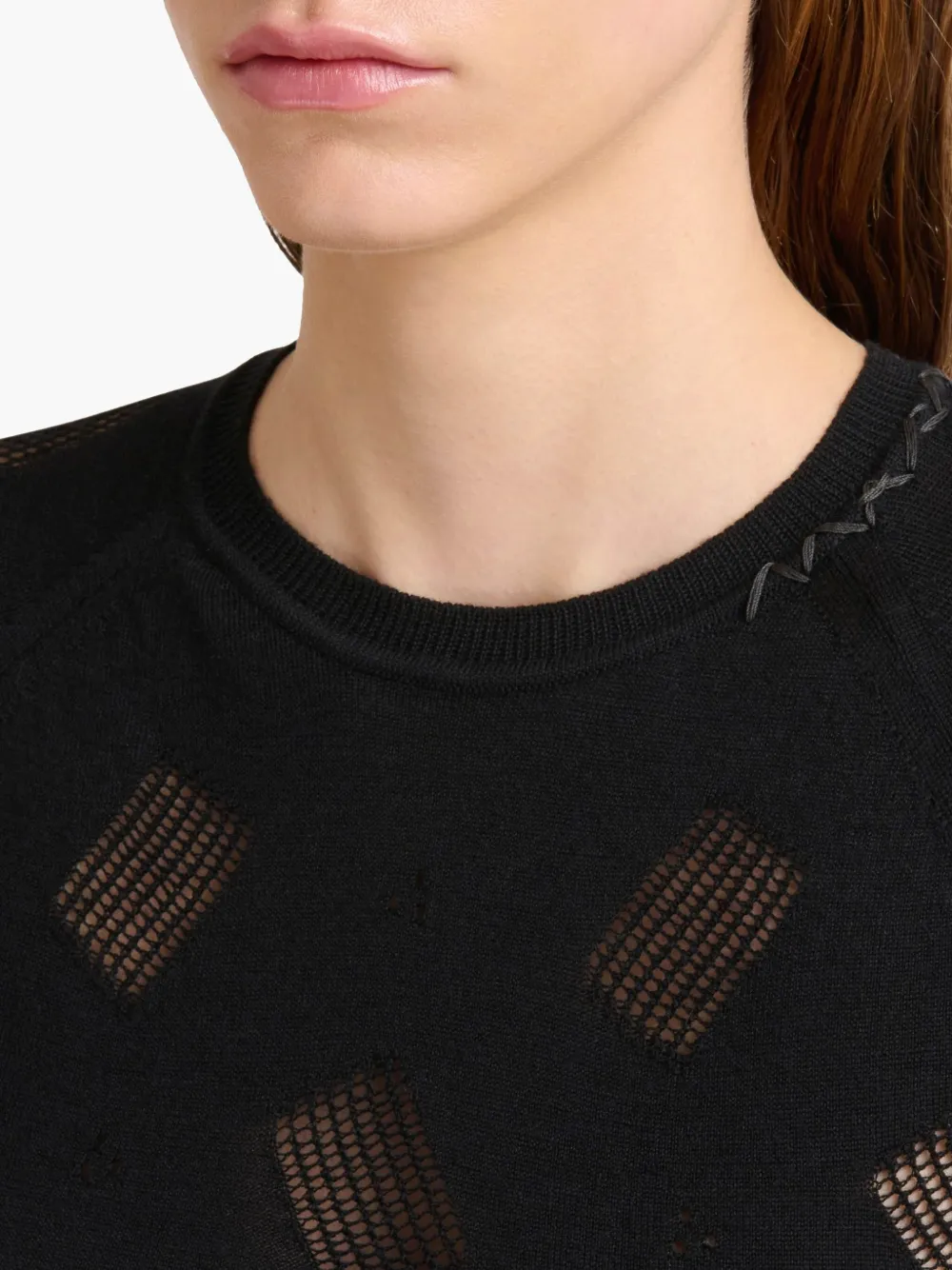 Marni Top met korte mouwen en textuur Zwart