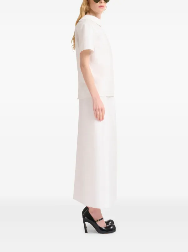 洗練されたフォルム【MARNI】コットン Aライン スカート ブラック コットン製Aラインスカート、マルニシンボル入り | Marni