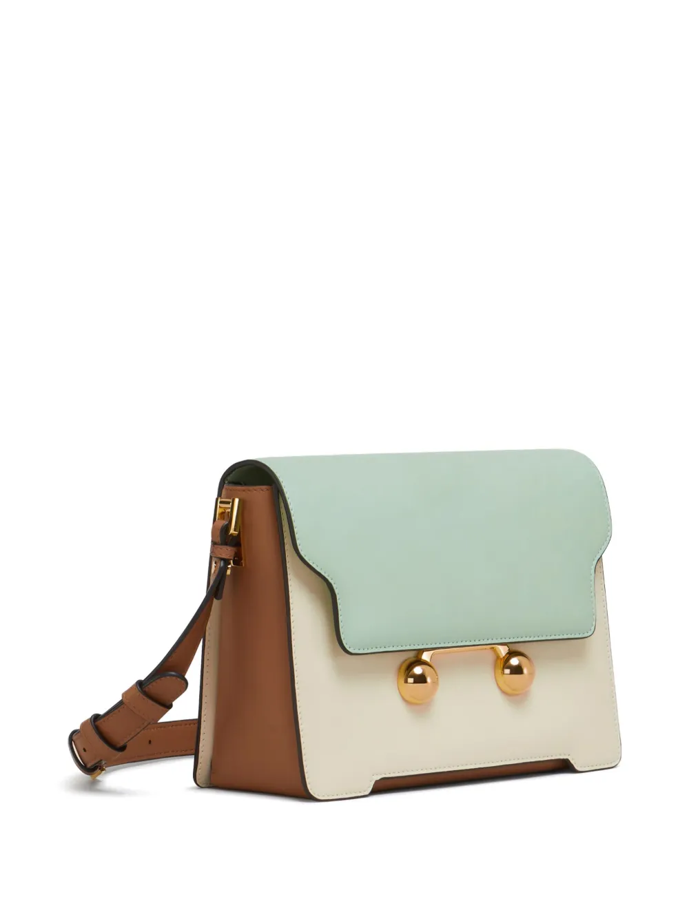 Marni Trunkaro medium leren schoudertas Beige