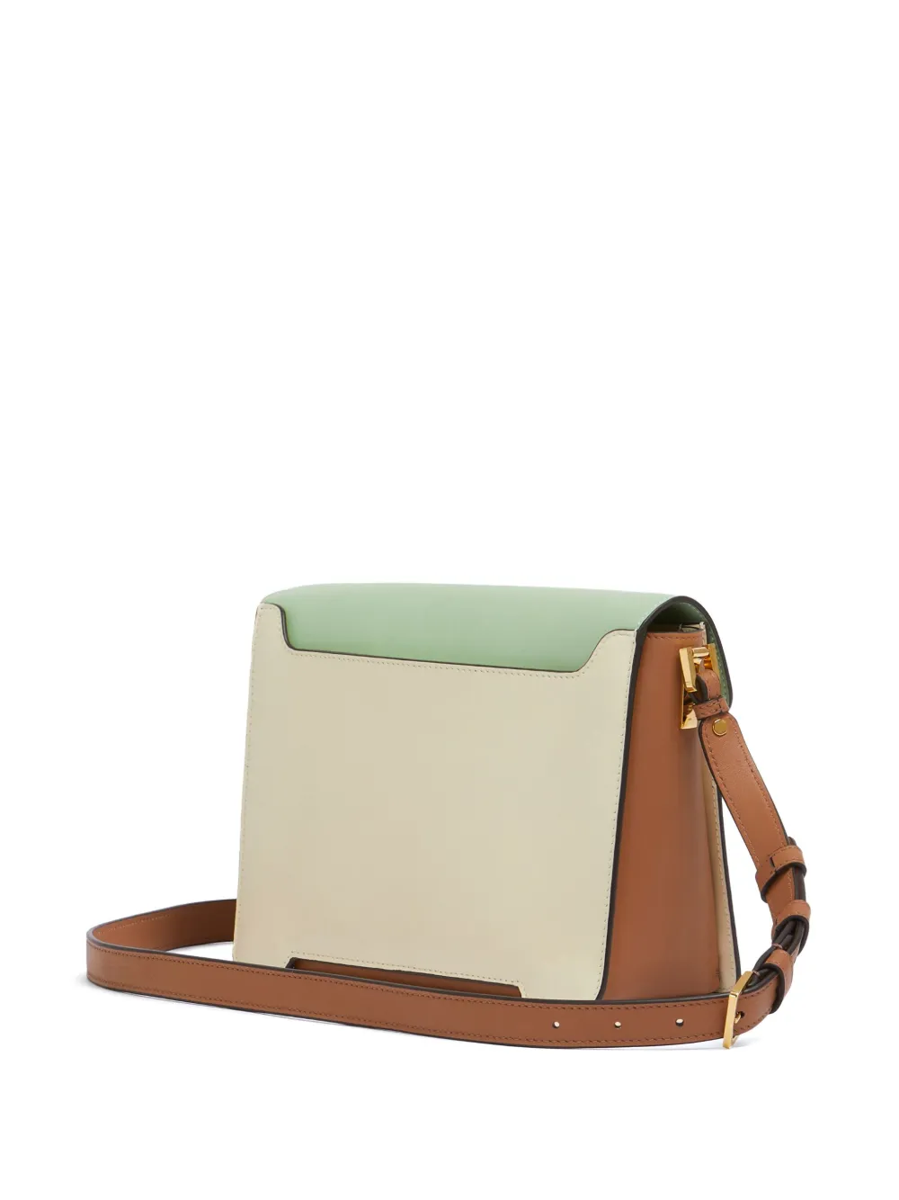 Marni Trunkaro medium leren schoudertas Beige