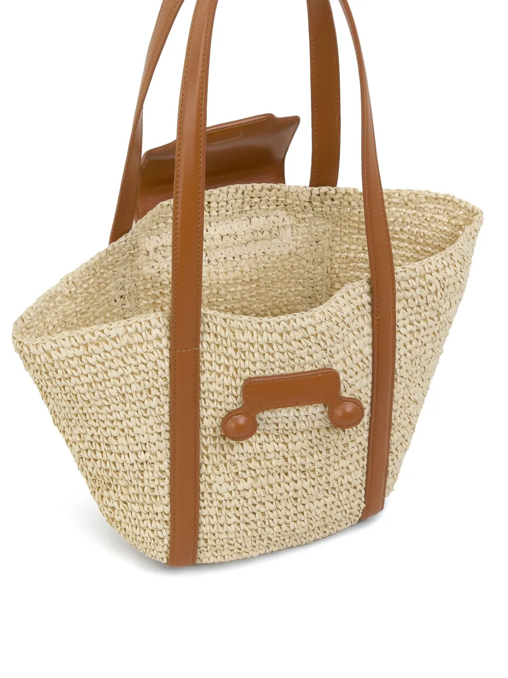 Marni Medium Natural Raffia-effect Trunkaroo Beach Bag In Nude