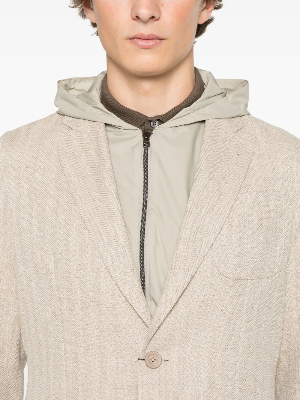 Herno Gelaagde blazer Beige
