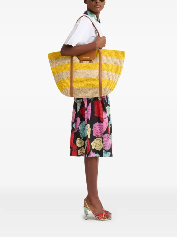 【 マルニ 】 トランカルー ビーチ トートバッグ Marni トランカルー ビーチトートバッグ M | イエロー | FARFETCH JP
