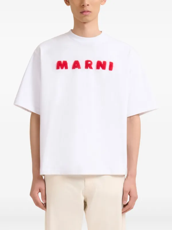 MARNI Logo Print T-Shirt 14 Cotton WHT M002MV | eBay