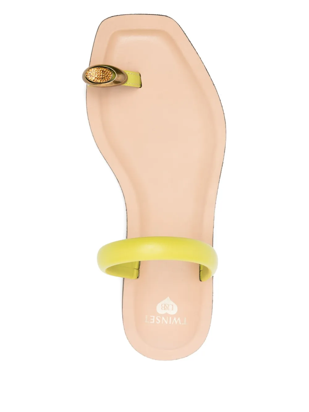 Shop Twinset Rhinestone-embellished Sandals In Green
