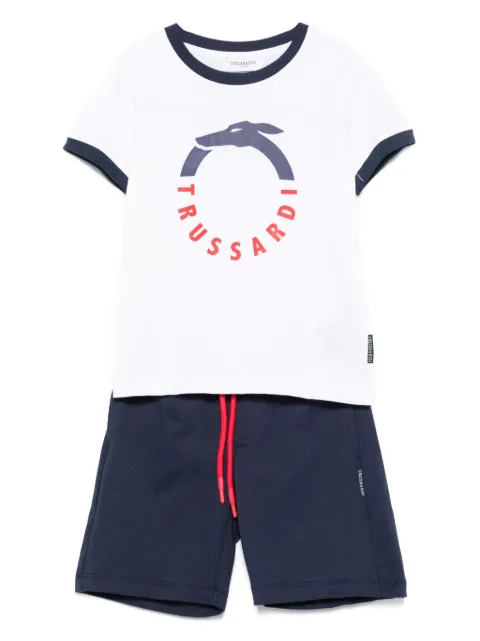 TRUSSARDI JUNIOR logo-print shorts set