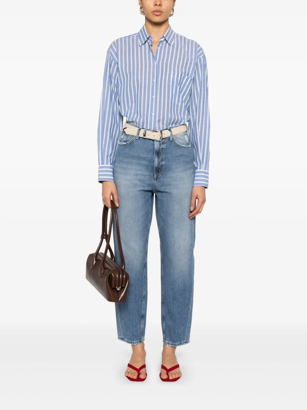 Xacus Gestreept blouse - Blauw