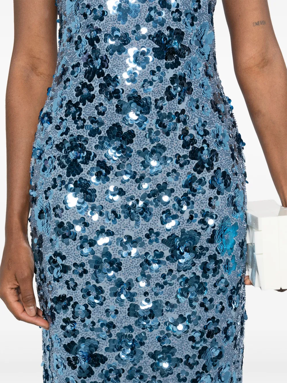 Michael Kors Midi-jurk verfraaid met bloemen Blauw