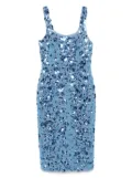 Michael Michael Kors floral-embellished scuba midi dress - Blue