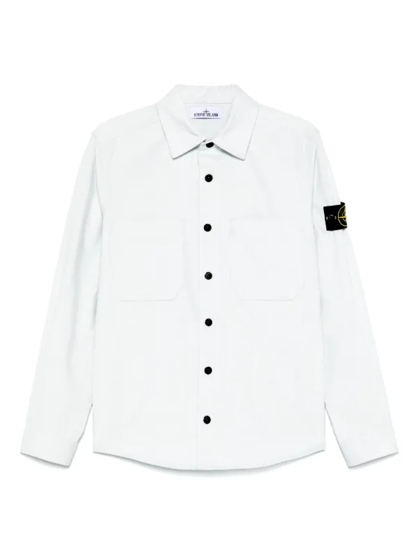 Stone Island Compass-badge Shirt Blue FARFETCH IN