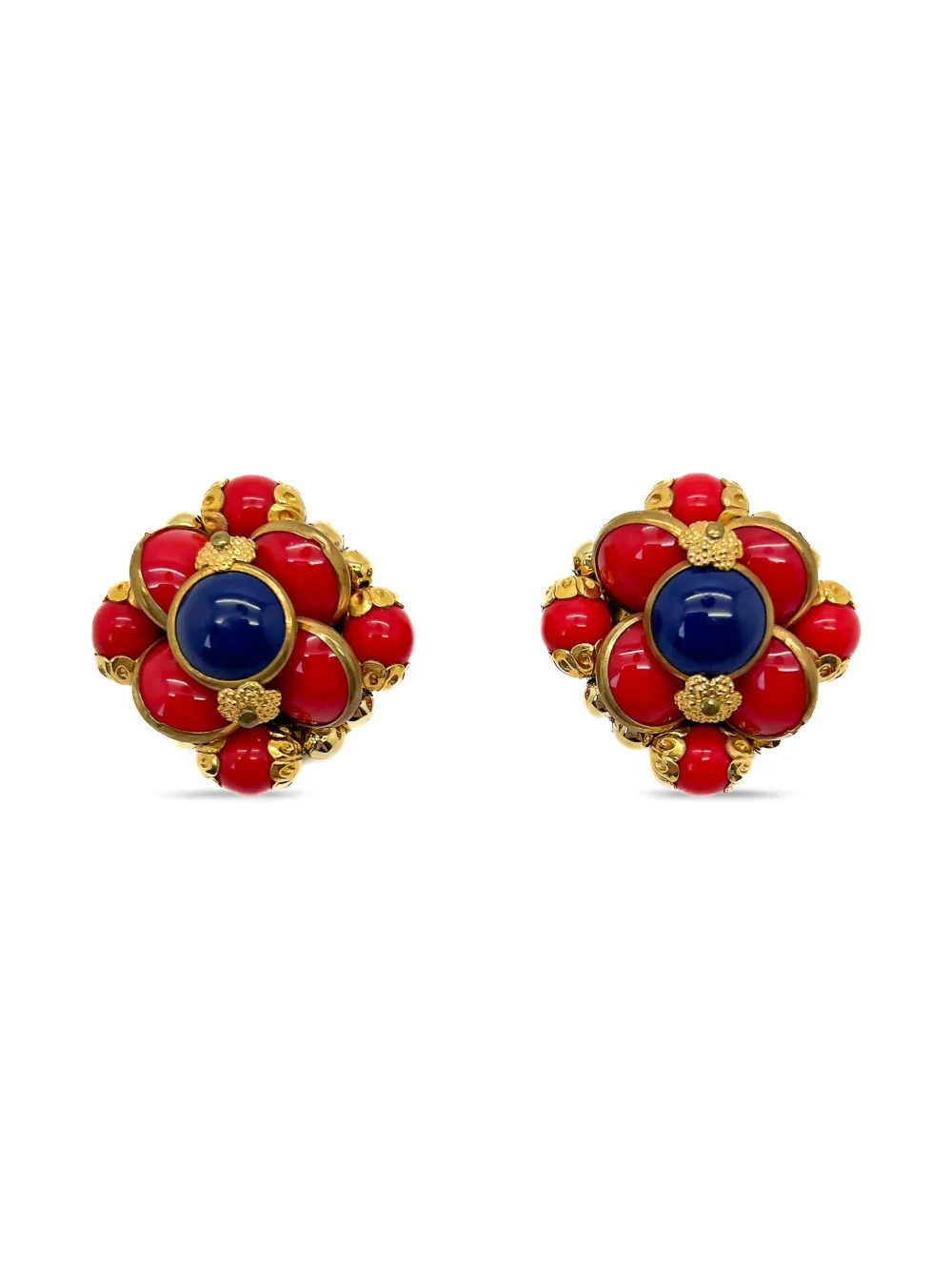 1940s beaded-embellished earrings
