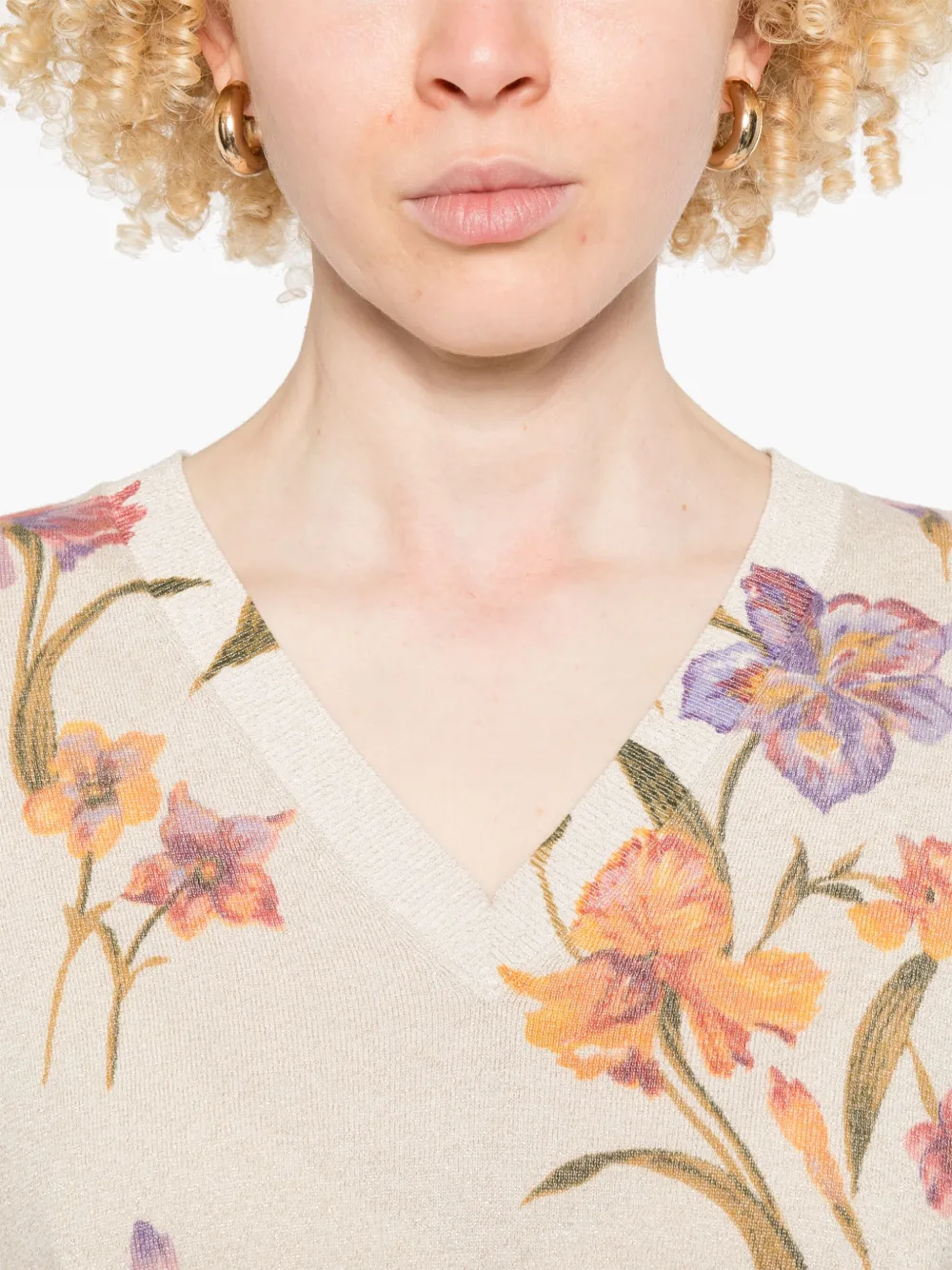 TWINSET Top met bloemenprint Beige