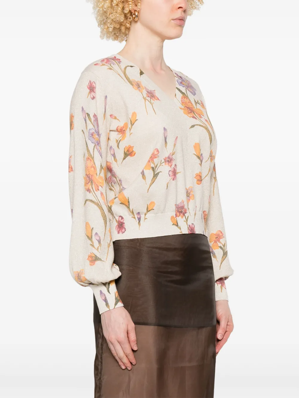 TWINSET Top met bloemenprint Beige