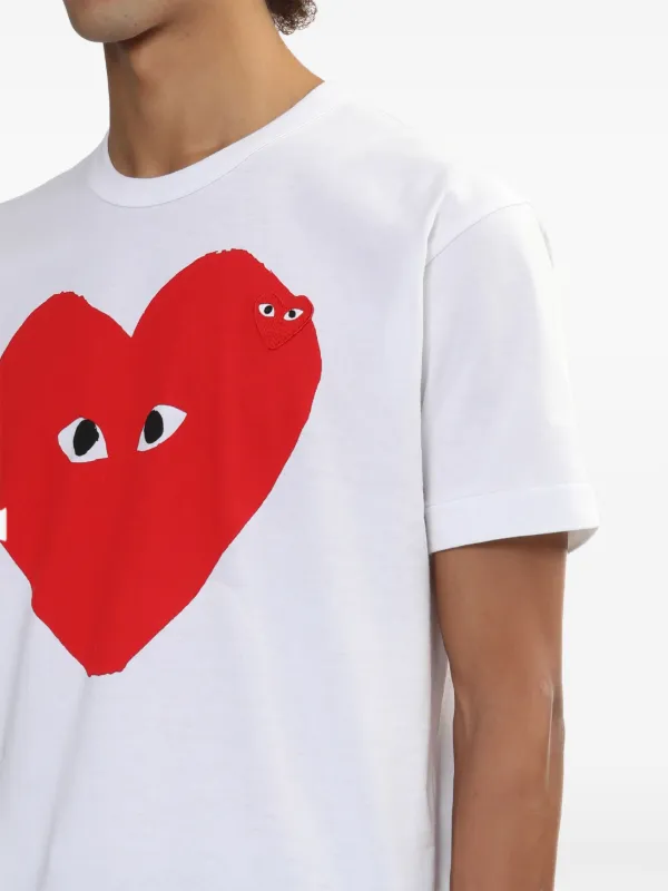 Comme Des Garçons Play ハートプリント Tシャツ | ホワイト | FARFETCH JP