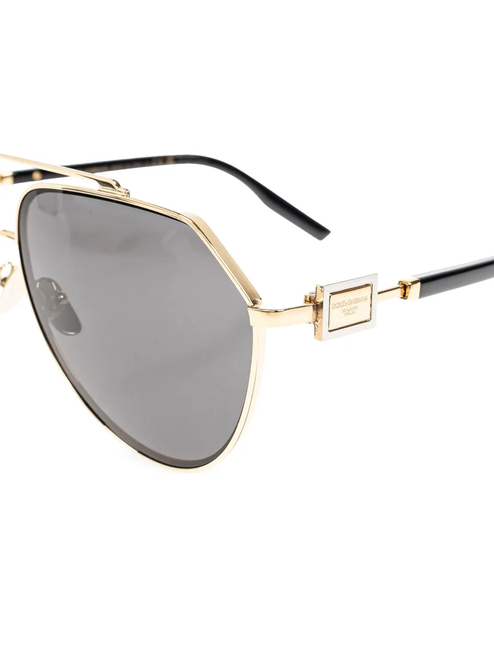 Dolce & Gabbana Eyewear Zonnebril met logoplakkaat Goud