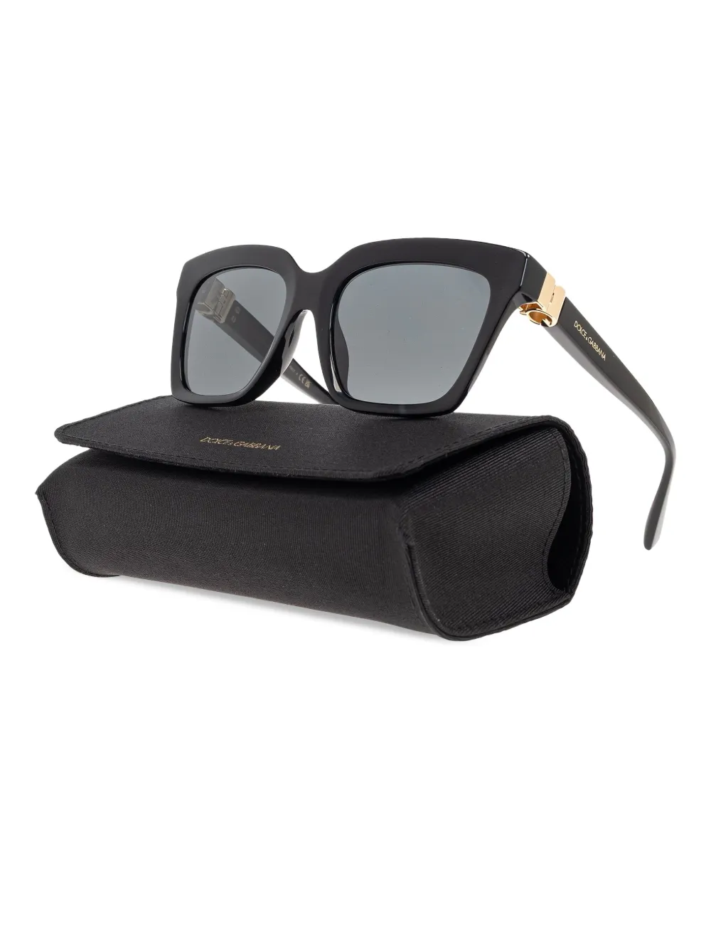 Dolce & Gabbana Eyewear Zonnebril met DG-plakkaat Zwart