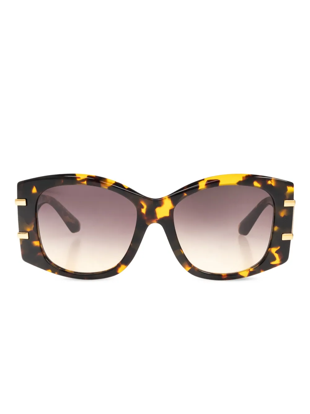 Dolce & Gabbana Eyewear DGプレート サングラス - ブラウン Dolce & Gabbana Eyewear DGプレート サングラス - ブラウン