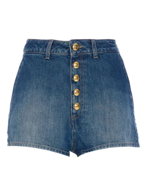 Short boutonné en jean à taille haute - Elisabetta Franchi - Modalova
