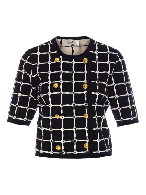 Haut croisé à motif grille - Elisabetta Franchi - Modalova
