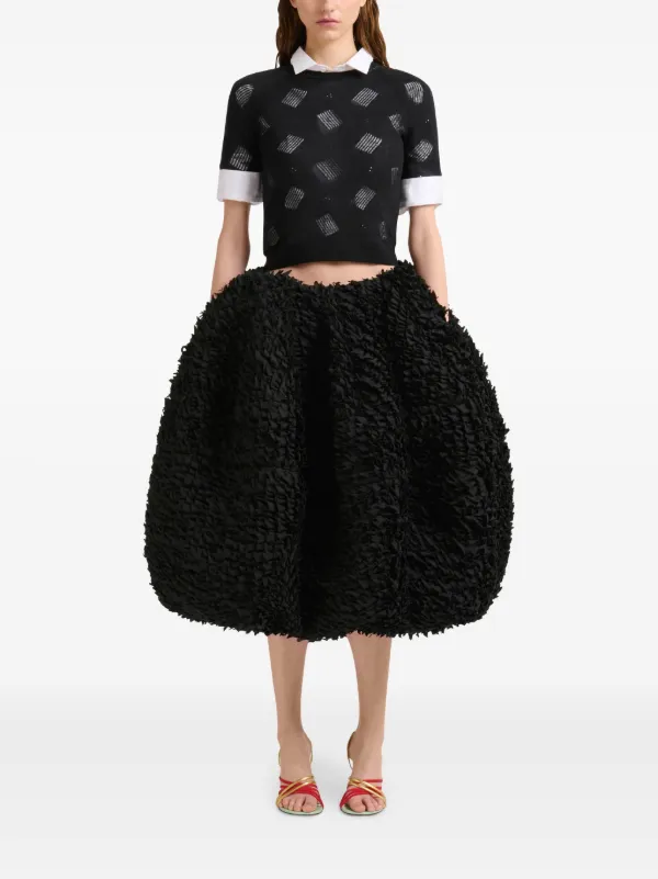 【送料&関税込】Marni Balloon Midi Skirt Marni WHITE BIO POPLIN BALLOON MIDI SKIRT | REVERSIBLE
