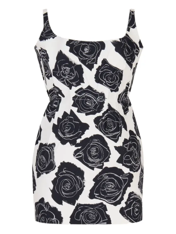 Marni Floral-print Minidress in White
