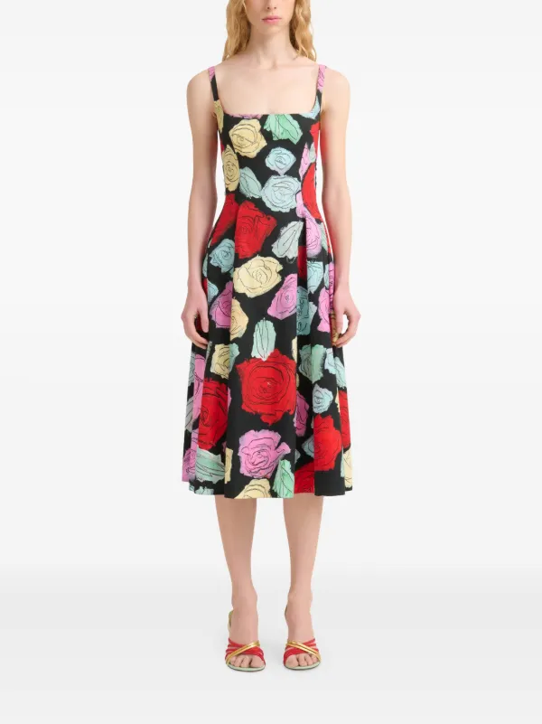 Marni Abito Svasato a Fiori | Nero | FARFETCH IT
