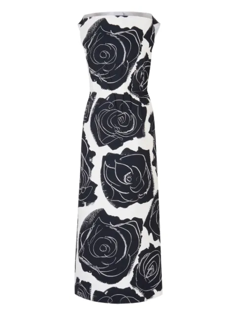 Marni vestido midi con rosas estampadas