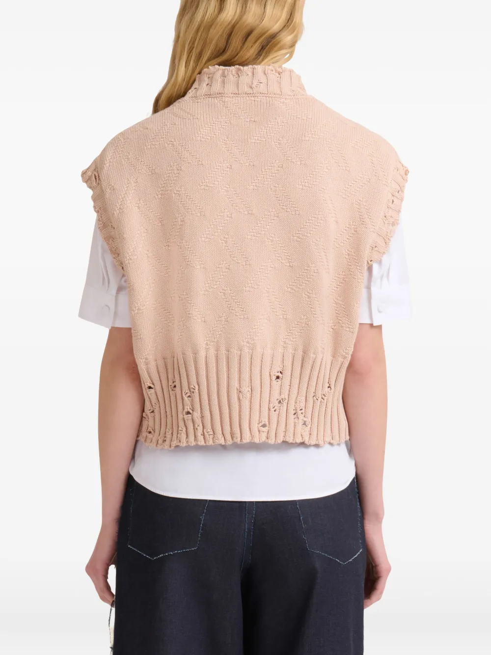 Marni Pink Jacquard 3d Dishevelled Cotton Sweater In Neutrals